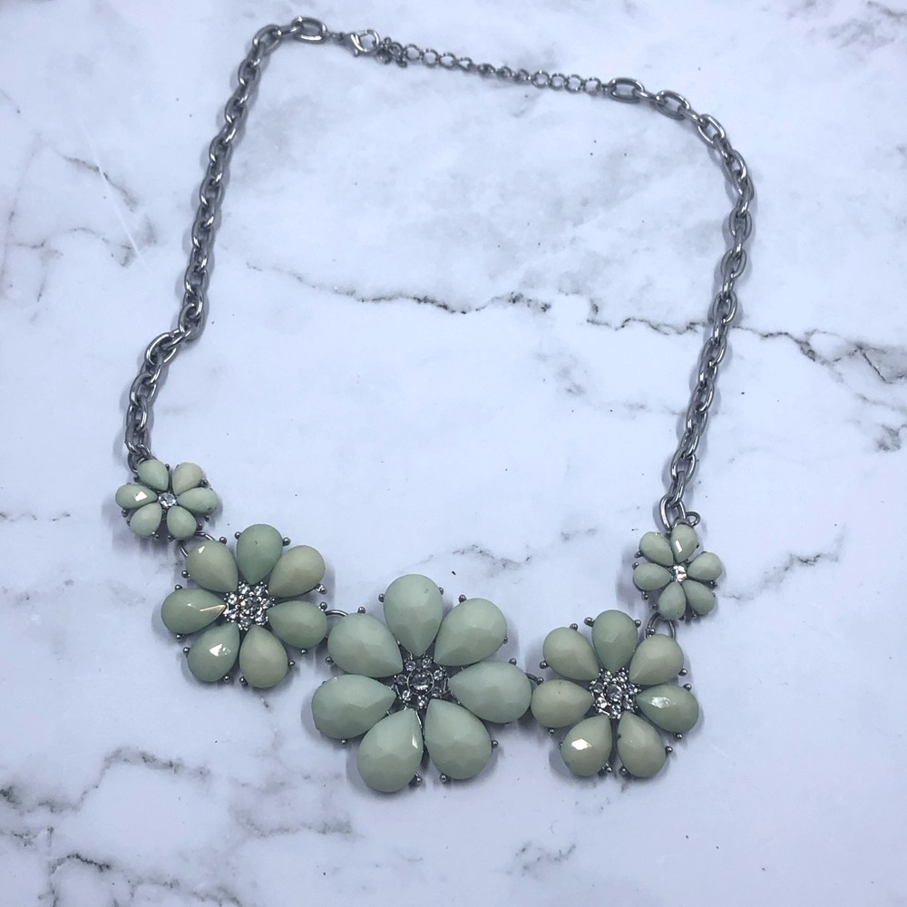 Mint & Silver Statement Necklace - Picture 1 of 5